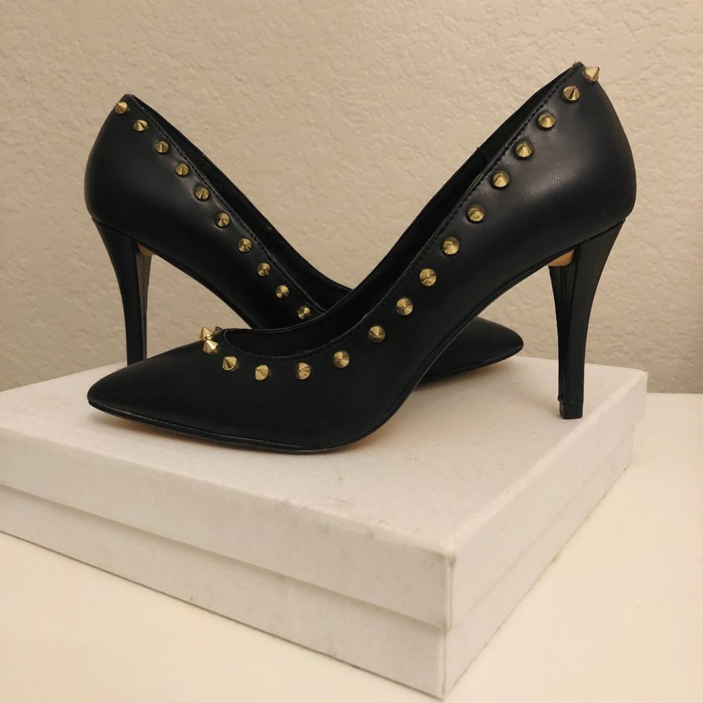 Kardashian Kollection Studded Black Heels, 6
